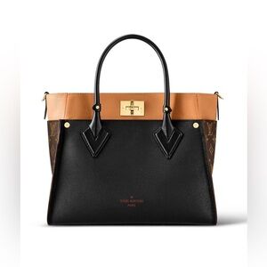 Louis Vuitton Black and Tan Leather Top-Handle Bag